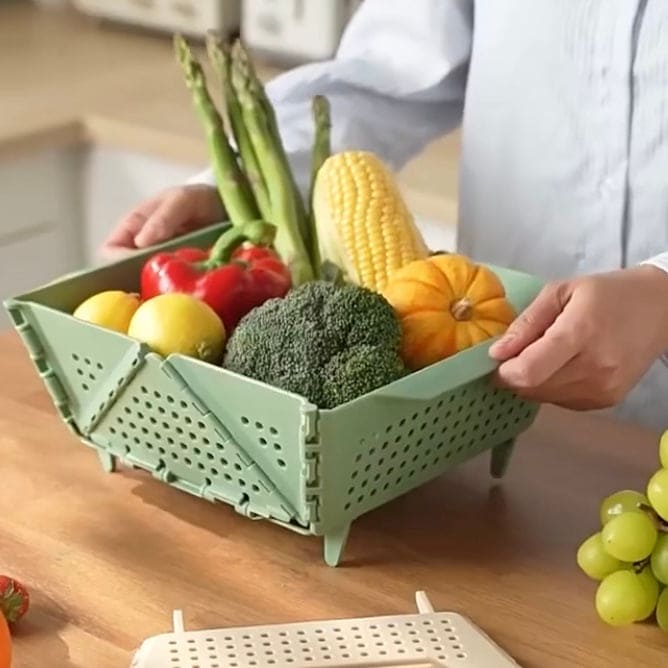 Multifunctional Foldable Storage Basket, Ventilated Desktop Storage Organizer, Folding Draining Basket, Home Organization And Storage Supplies Basket, Kitchen Household Storage Bin Multifunctional Foldable Storage Basket, Ventilated Desktop Storage Organizer, Folding Draining Basket, Home Organization And Storage Supplies Basket, Kitchen Household Storage Bin